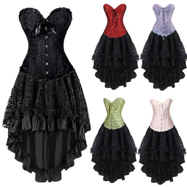 overbust corset lace plus size erotic zip floral women bustier lingerie mujer brocade victorian fashion tank women's shapers, Black;white
overbust corset lace plus size erotic zip floral women bustier lingerie mujer brocade victorian fashion tank women's shapers, Black;white