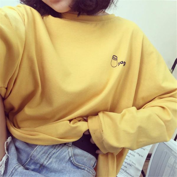 women's t-shirt women long sleeve korean harajuku t shirt womens loose yellow white tees funny cartoon pattern printed female clothing
women's t-shirt women long sleeve korean harajuku t shirt womens loose yellow white tees funny cartoon pattern printed female clothing