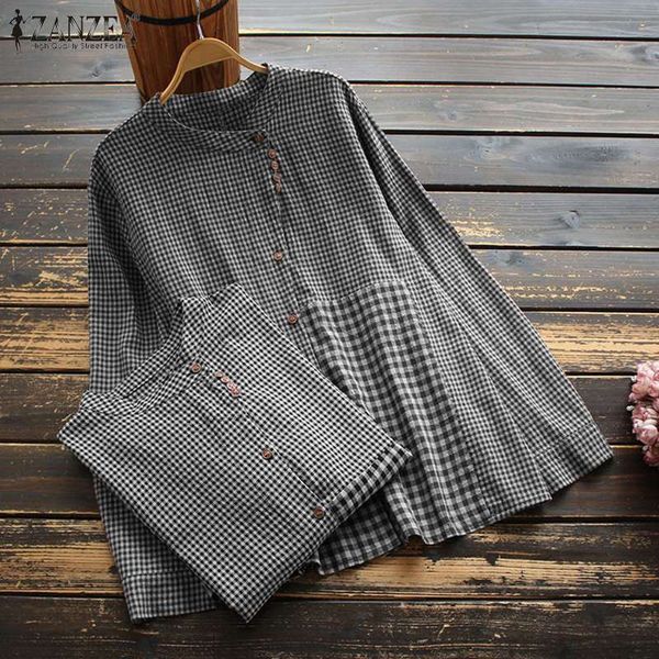blouses vintage check shirts women's spring blouses 2021 casual patchwork female button blusas tunic plus size chemise 5xl, White
blouses vintage check shirts women's spring blouses 2021 casual patchwork female button blusas tunic plus size chemise 5xl, White