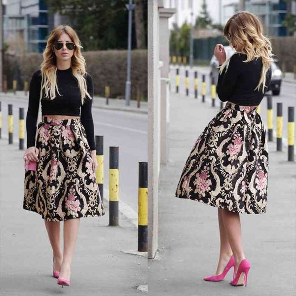 summer women retro floral high waist skirt pleated ball gown skirt party club midi skater, Black
summer women retro floral high waist skirt pleated ball gown skirt party club midi skater, Black