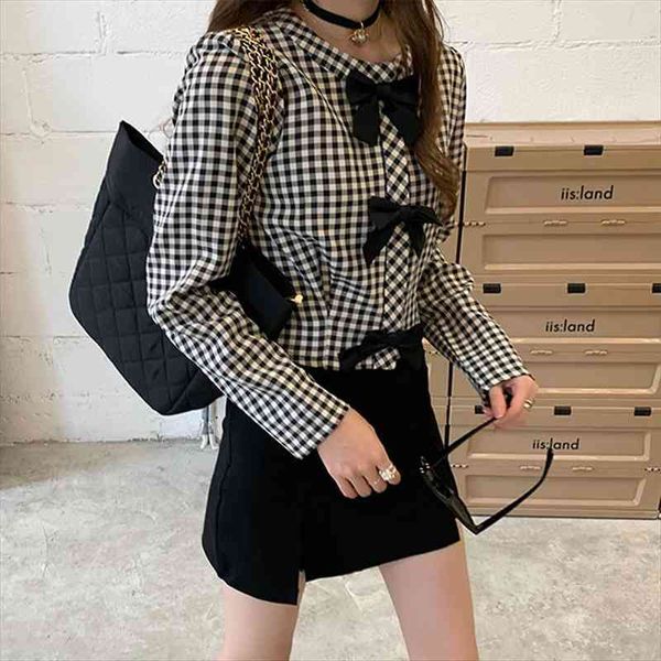 korean plaid blouse women autumn long sleeve bow blouses streetwear kawaii shirts blusas mujer, White
korean plaid blouse women autumn long sleeve bow blouses streetwear kawaii shirts blusas mujer, White