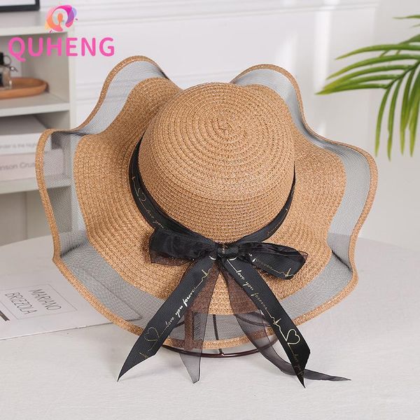 wide brim hats quheng hat female summer net yarn straw elegant big foldable sun seaside bow beach m86, Blue;gray
wide brim hats quheng hat female summer net yarn straw elegant big foldable sun seaside bow beach m86, Blue;gray