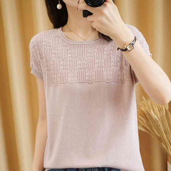 women's sweaters knitted sweater, short sleeve and crochet, round neckline, loose, sleeve, cnve, White;black
women's sweaters knitted sweater, short sleeve and crochet, round neckline, loose, sleeve, cnve, White;black