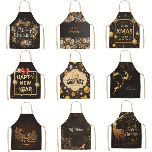 christmas luxury gold printed kitchen aprons for men women linen home cooking baking waist bib pinafore cleaning tools 68*55cm
christmas luxury gold printed kitchen aprons for men women linen home cooking baking waist bib pinafore cleaning tools 68*55cm