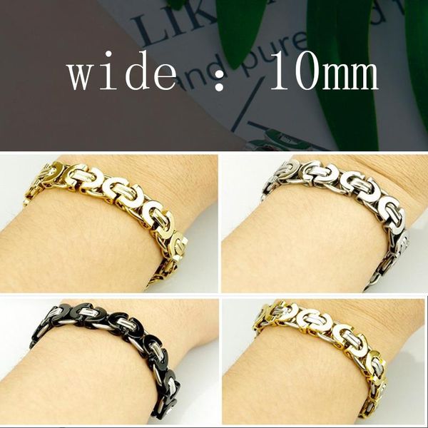 link, chain black bracelets men stainless steel gold byzantium bracelet on hand hip hop flat gifts for male accessories
link, chain black bracelets men stainless steel gold byzantium bracelet on hand hip hop flat gifts for male accessories