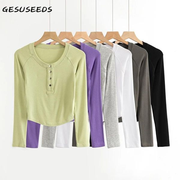 women's t-shirt vintage cropped t shirt women long sleeve tees o neck korean knitted shirts elegant slim white buttons
women's t-shirt vintage cropped t shirt women long sleeve tees o neck korean knitted shirts elegant slim white buttons