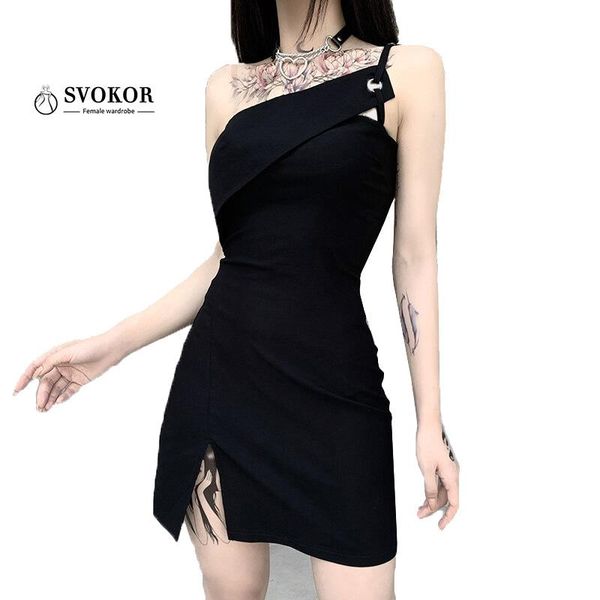 black women dark dress irregular one shoulder slit neck dresses splicing frenulum party buttock tight female clothes casual, Black;gray
black women dark dress irregular one shoulder slit neck dresses splicing frenulum party buttock tight female clothes casual, Black;gray