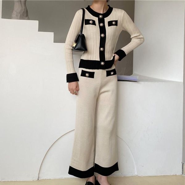 women's tracksuits chic lady pearl buttons cardigan sweater tracksuit high waist knit wide leg pants fashion woman suit 2 piece set win, Gray
women's tracksuits chic lady pearl buttons cardigan sweater tracksuit high waist knit wide leg pants fashion woman suit 2 piece set win, Gray
