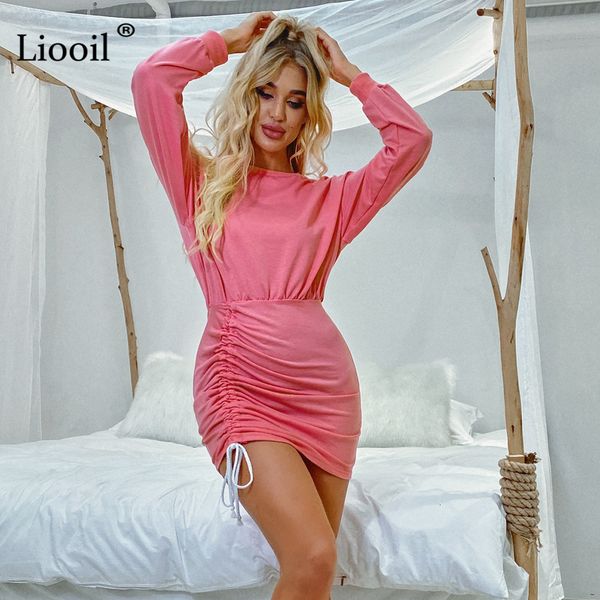 dress casual ruched mini dress for women fall patchwork drawstring long sleeve o neck female autumn solid fitted dresses dhw3, Black;gray
dress casual ruched mini dress for women fall patchwork drawstring long sleeve o neck female autumn solid fitted dresses dhw3, Black;gray