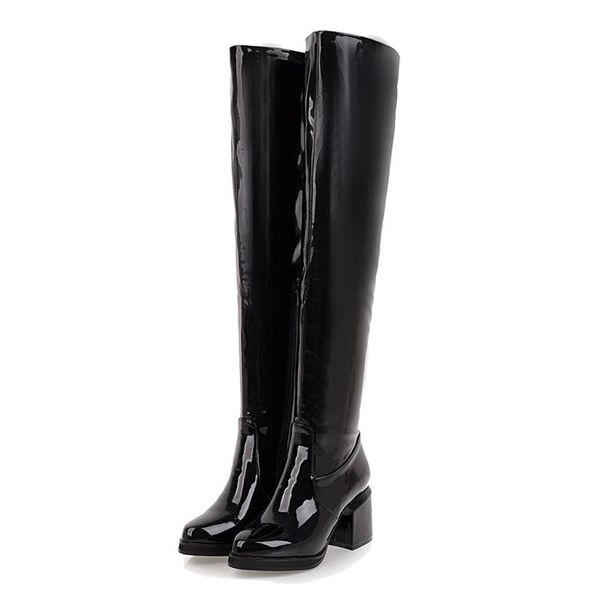 boots lucyever party shoes woman over the knee patent leather dress square high-heel women autumn winter long, Black
boots lucyever party shoes woman over the knee patent leather dress square high-heel women autumn winter long, Black
