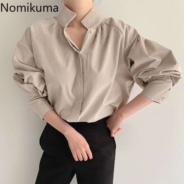 nomikuma korean stand neck women blouse causal puff long sleeve solid shirt spring new medium-long blusas mujer 6e149 210427, White
nomikuma korean stand neck women blouse causal puff long sleeve solid shirt spring new medium-long blusas mujer 6e149 210427, White