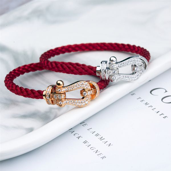 u-shaped hand rope guan xiaotong same s925 silver large horseshoe cuff buckle with diamond head leather bracelet for men and women red, White
u-shaped hand rope guan xiaotong same s925 silver large horseshoe cuff buckle with diamond head leather bracelet for men and women red, White