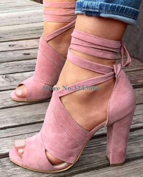 peep toe lace up thick heel sandals pink blue red faux suede ankle strap arrival casual summer women shoes, Black
peep toe lace up thick heel sandals pink blue red faux suede ankle strap arrival casual summer women shoes, Black