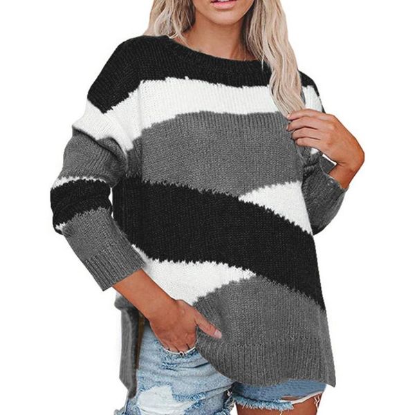 pullovers women sweater mock neck color block long sleeve casual knit jumper pullover feminino sueter mujer invierno 2021 women's swea, White;black
pullovers women sweater mock neck color block long sleeve casual knit jumper pullover feminino sueter mujer invierno 2021 women's swea, White;black