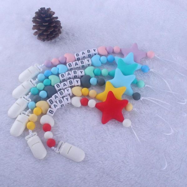 pacifiers# 2021 baby nipple anti-lost chain silicone pacifier clip five-pointed star letter bead teether chew gifts
pacifiers# 2021 baby nipple anti-lost chain silicone pacifier clip five-pointed star letter bead teether chew gifts