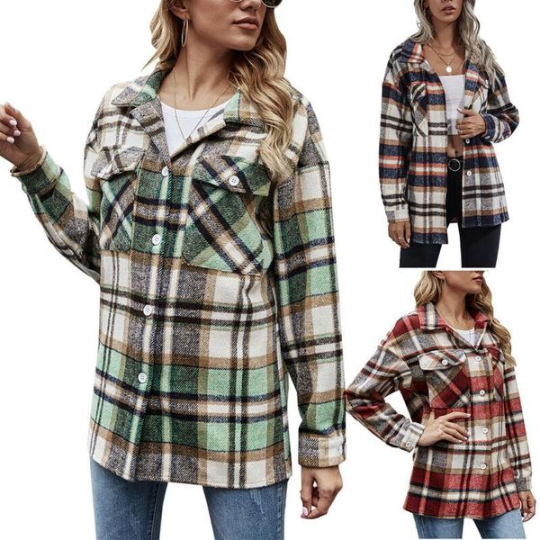 women's jackets womens spring autumn thin plaid printed lapel button coat jacket casual check long sleeve outwear, Black;brown
women's jackets womens spring autumn thin plaid printed lapel button coat jacket casual check long sleeve outwear, Black;brown