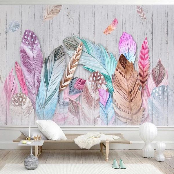wallpapers custom mural modern 3d hand painted colorful feather living room tv sofa bedroom creative art self adhesive wallpaper waterproof
wallpapers custom mural modern 3d hand painted colorful feather living room tv sofa bedroom creative art self adhesive wallpaper waterproof