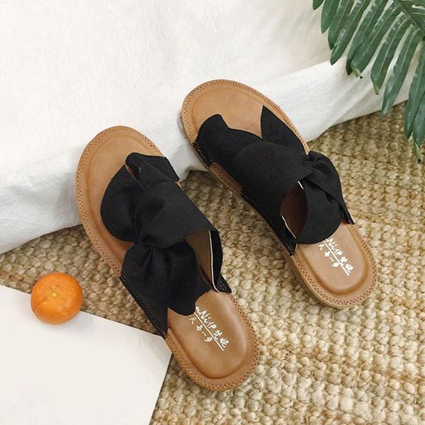 women summer slippers plus size flock bow slides butterfly kont fashion female beach wear casual flats shoes, Black
women summer slippers plus size flock bow slides butterfly kont fashion female beach wear casual flats shoes, Black