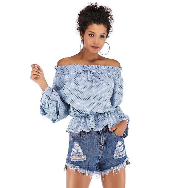 women's blouses & shirts slash neck bandage pleated ruffle long sleeve shirt women polka dots print loose off shoulder elegant office s, White
women's blouses & shirts slash neck bandage pleated ruffle long sleeve shirt women polka dots print loose off shoulder elegant office s, White