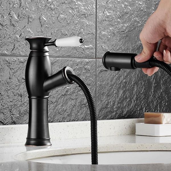 antique black copper basin sink faucet pull out spray spout and cold water tap oil brushed bathroom mixer faucets
antique black copper basin sink faucet pull out spray spout and cold water tap oil brushed bathroom mixer faucets