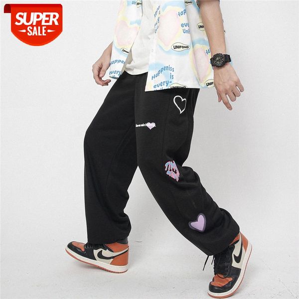 love foam printed casual pants men's drawstring footwear street loose straight #uu2n, Black
love foam printed casual pants men's drawstring footwear street loose straight #uu2n, Black