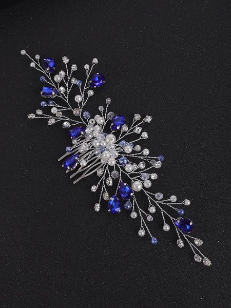 headpieces blue crystal wedding hair accessories rhinestone romantic women ornaments bride headband bridal headdress tiara comb, Silver
headpieces blue crystal wedding hair accessories rhinestone romantic women ornaments bride headband bridal headdress tiara comb, Silver