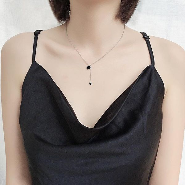 chains modern jewelry black enamel pendant necklace 2021 design silvery plating chain for girl lady gifts, Silver
chains modern jewelry black enamel pendant necklace 2021 design silvery plating chain for girl lady gifts, Silver