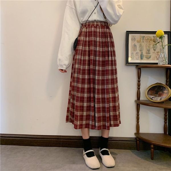skirts vintage plaid pleated long winter women punk rock korean woolen skirt streetwear drawstring elastic waist midi, Black
skirts vintage plaid pleated long winter women punk rock korean woolen skirt streetwear drawstring elastic waist midi, Black