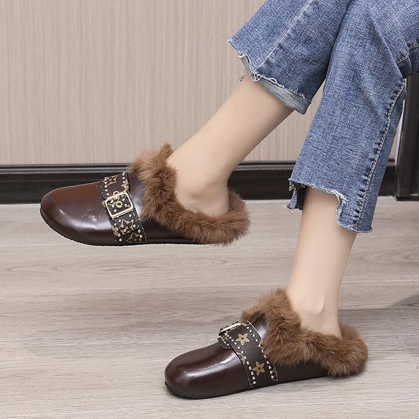 slippers autumn baotou female half-trailer outer metal buckle wear large bore size flat-bottom mules women's slippers xrud, Black
slippers autumn baotou female half-trailer outer metal buckle wear large bore size flat-bottom mules women's slippers xrud, Black