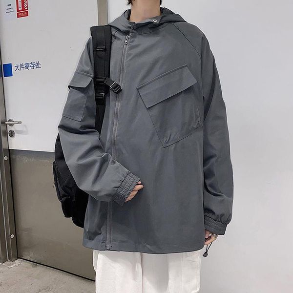 men's jackets spring summer jacket fashion solid color casual hooded mens streetwear korean loose hip-hop bomber men, Black;brown
men's jackets spring summer jacket fashion solid color casual hooded mens streetwear korean loose hip-hop bomber men, Black;brown