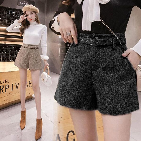 women's shorts 2021 casual high waist with belt thick warm woolen autumn winter loose solid wide leg a-line g131, White;black
women's shorts 2021 casual high waist with belt thick warm woolen autumn winter loose solid wide leg a-line g131, White;black