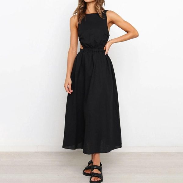 casual dresses 2021 summer women's fashion dress sleeveless sling open back elastic waist long wear, Black;gray
casual dresses 2021 summer women's fashion dress sleeveless sling open back elastic waist long wear, Black;gray