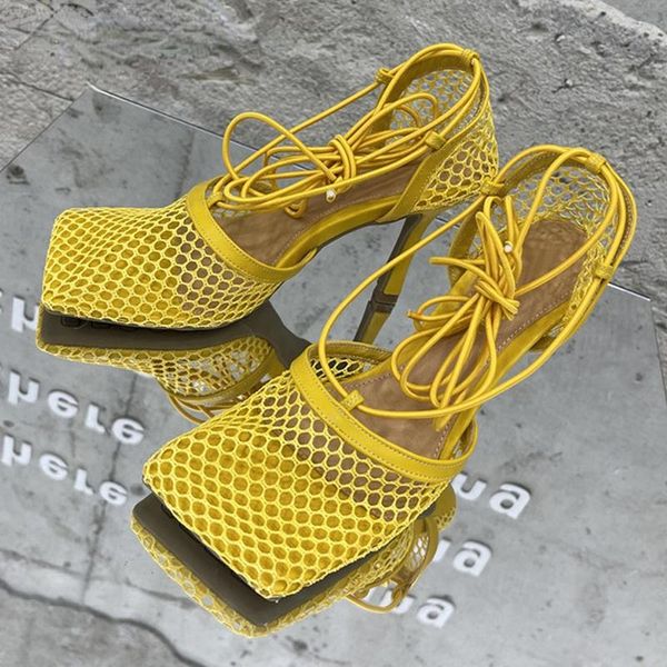 dress shoes uvrcos 2021 yellow mesh pumps sandals female square toe high heel lace up cross-tied stiletto hollow, Black
dress shoes uvrcos 2021 yellow mesh pumps sandals female square toe high heel lace up cross-tied stiletto hollow, Black