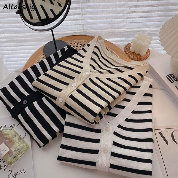 women's knits & tees sweater women striped v-neck cardigan autumn korean style casual simple fashion soft cozy breathable button haraju, White
women's knits & tees sweater women striped v-neck cardigan autumn korean style casual simple fashion soft cozy breathable button haraju, White
