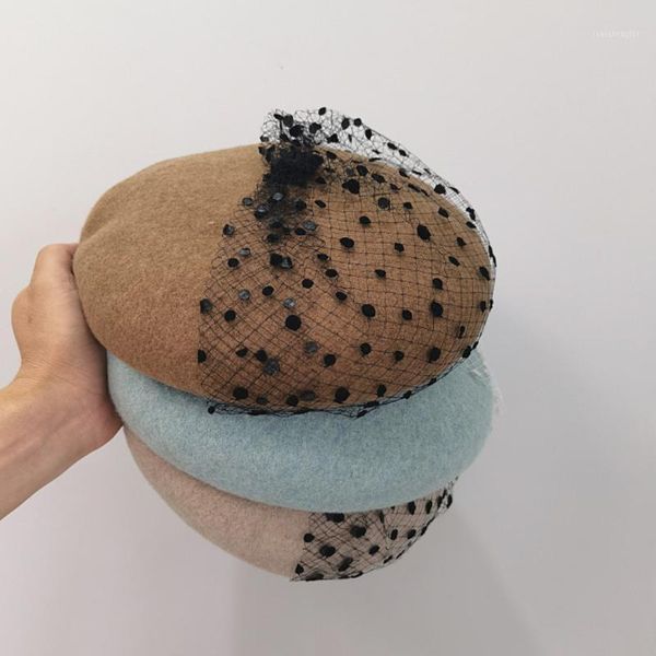 berets 2021 beret female french hat netting flower mesh veil wool with for wedding party tweed gorras, Blue;gray
berets 2021 beret female french hat netting flower mesh veil wool with for wedding party tweed gorras, Blue;gray