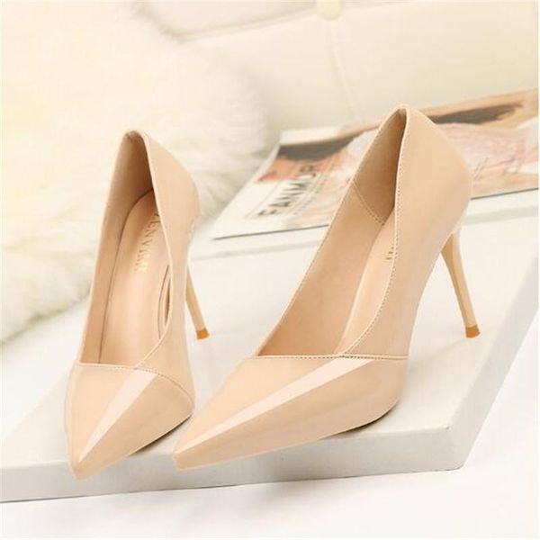 woman pumps fashion 9cm thin high heeled leather shallow mouth pointed toe women's shoes dress, Black
woman pumps fashion 9cm thin high heeled leather shallow mouth pointed toe women's shoes dress, Black