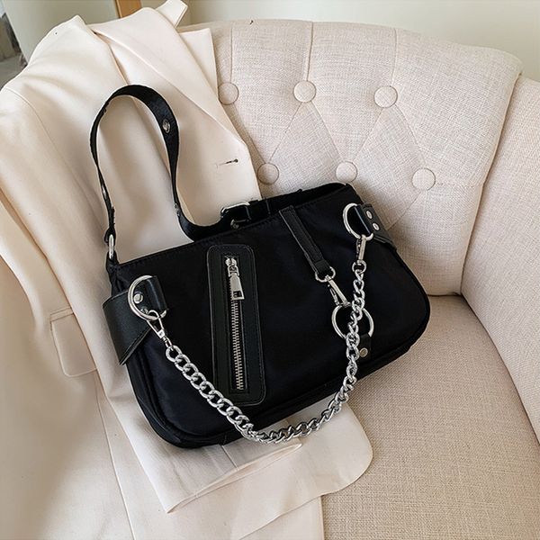 fashion design women chain small shoulder bags simple nylon cool girls underarm bag vintage black female tote purse handbags l00
fashion design women chain small shoulder bags simple nylon cool girls underarm bag vintage black female tote purse handbags l00