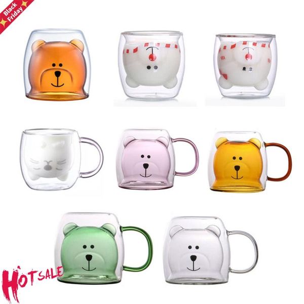 250ml glass mugs cute bear cat animal double wall mug double-layer milk coffee cup christmas gift
250ml glass mugs cute bear cat animal double wall mug double-layer milk coffee cup christmas gift