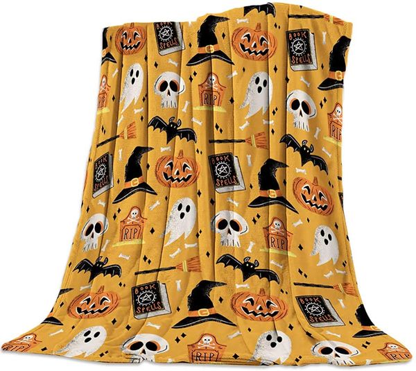 Super Soft Cozy Lightweight Flannel Fleece Throw Blanket Halloween Scary Night with Pumpkin Bats Ghost On Orange Blanket for Bed
Super Soft Cozy Lightweight Flannel Fleece Throw Blanket Halloween Scary Night with Pumpkin Bats Ghost On Orange Blanket for Bed