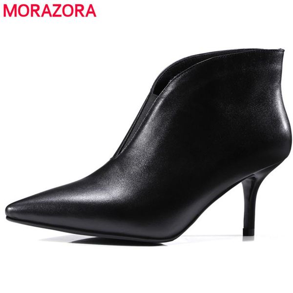 boots morazora thin heels shoes woman genuine leather two colors fashion ankle for women quality, Black
boots morazora thin heels shoes woman genuine leather two colors fashion ankle for women quality, Black