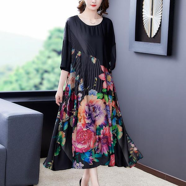 casual dresses zuoman loose 4xl plus size mulberry silk dress spring summer vintage black floral elegant women bodycon vestidos, Black;gray
casual dresses zuoman loose 4xl plus size mulberry silk dress spring summer vintage black floral elegant women bodycon vestidos, Black;gray