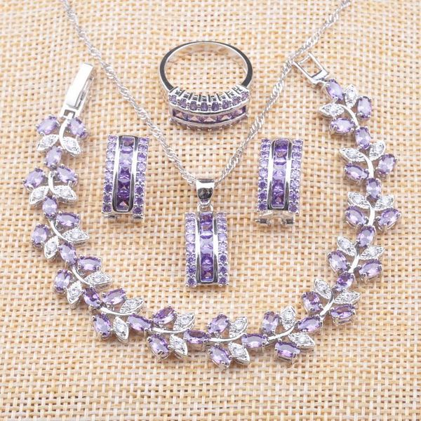 wedding jewelry sets 925 sterling silver natural purple crystal women's ecklace pendant earrings rings bracelet gift box, Slivery;golden
wedding jewelry sets 925 sterling silver natural purple crystal women's ecklace pendant earrings rings bracelet gift box, Slivery;golden