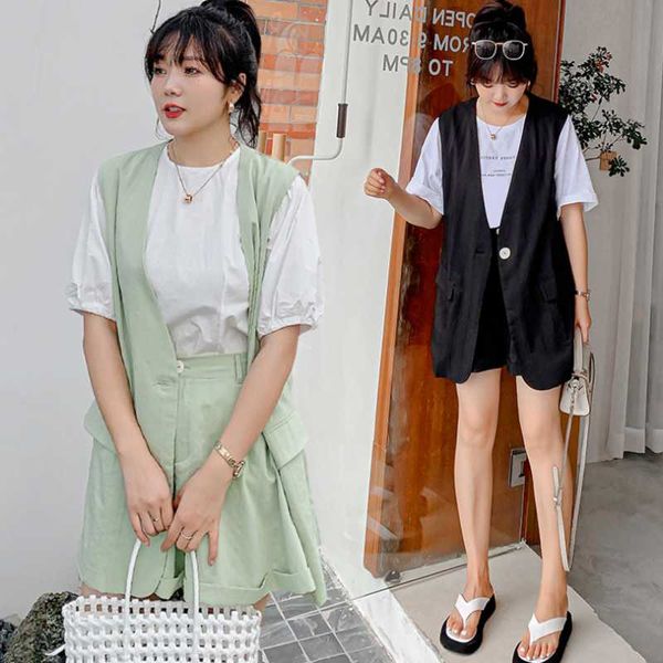 women's tracksuits oversize summer autumn women loose blazer suits sleeveless england style two pieces set drawstring shorts, Gray
women's tracksuits oversize summer autumn women loose blazer suits sleeveless england style two pieces set drawstring shorts, Gray