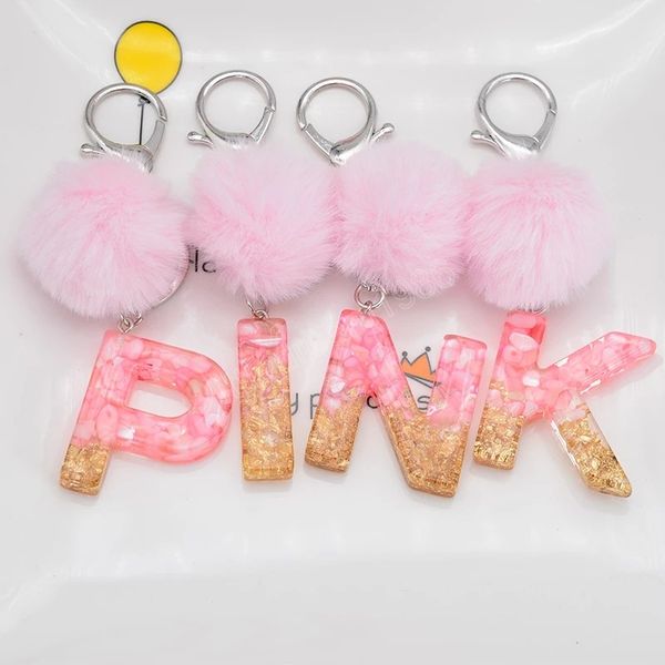 fashion english letter keychain with pink pompom glitter stone filling resin plush ball key chain handbag hanging pendant gifts, Slivery;golden
fashion english letter keychain with pink pompom glitter stone filling resin plush ball key chain handbag hanging pendant gifts, Slivery;golden