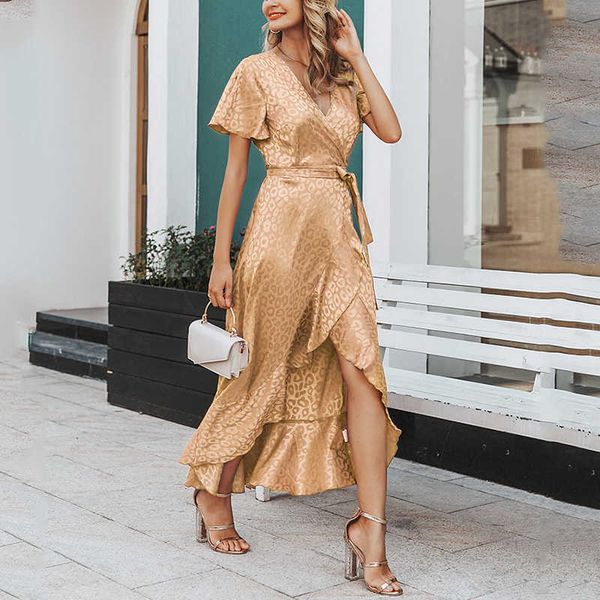 affogatoo v neck leopard summer boho dress women elegant ruffle wrap long dress casual holiday beach plus size ladies dress 210508, Black;gray
affogatoo v neck leopard summer boho dress women elegant ruffle wrap long dress casual holiday beach plus size ladies dress 210508, Black;gray
