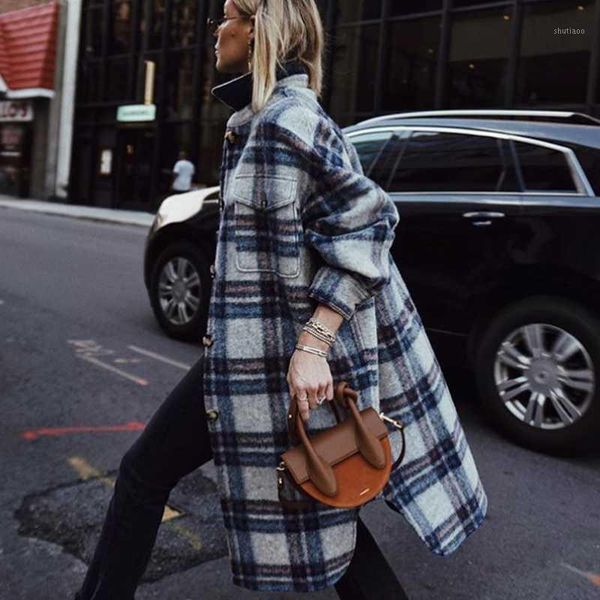 winter woolen coats women plaid print retro warm long jacket korean style outwear women's wool & blends, Black
winter woolen coats women plaid print retro warm long jacket korean style outwear women's wool & blends, Black