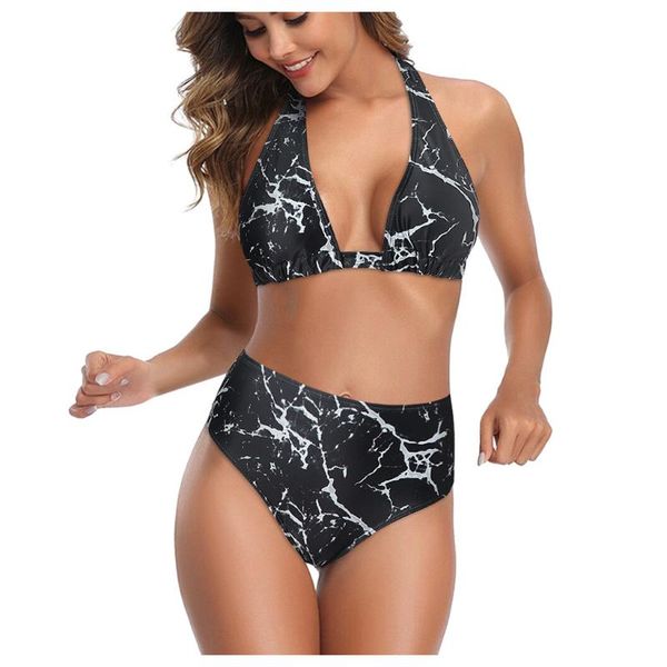 women's swimwear women vintage halter bikini ladies two piece swimsuit push up with high waisted beach mujer #g1, White;black
women's swimwear women vintage halter bikini ladies two piece swimsuit push up with high waisted beach mujer #g1, White;black