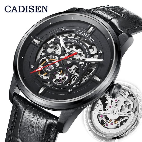wristwatches cadisen skeleton mechanical hollow out watch men japan miyota 8n24 automatic leather waterproof wrist watches reloj hombre, Slivery;brown
wristwatches cadisen skeleton mechanical hollow out watch men japan miyota 8n24 automatic leather waterproof wrist watches reloj hombre, Slivery;brown