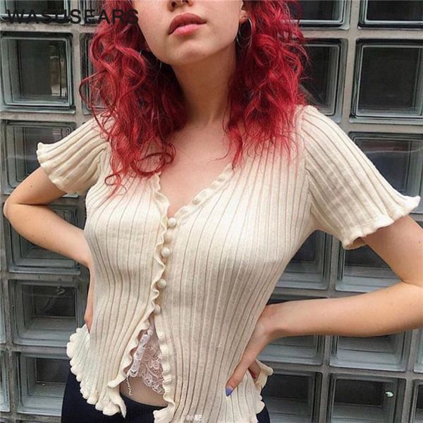 women's t-shirt women ladies short sleeve crop elegant solid v neck t shirts for ribbed ruffle shirt button up casual, White
women's t-shirt women ladies short sleeve crop elegant solid v neck t shirts for ribbed ruffle shirt button up casual, White