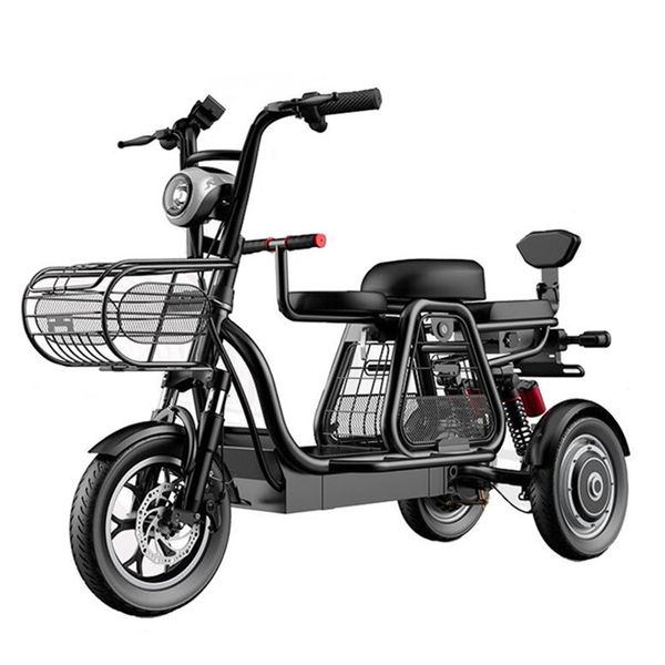Image of New Electric Scooter Bike Parent-child 3 Wheels Electric Scooters 12Inch 500W 48V Powerful Electric-Scooter With Three Seat